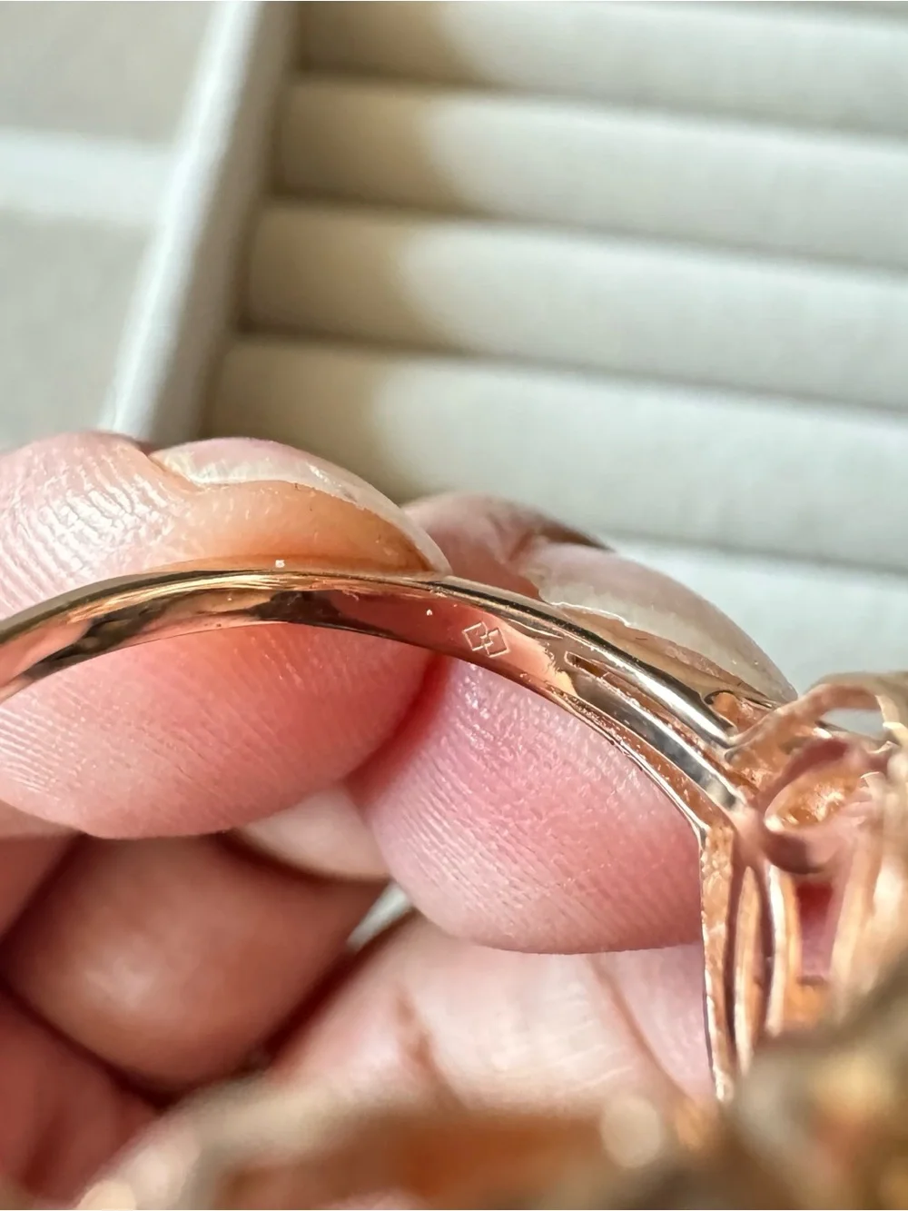 JTV 1.50 CTW Natural Champagne Diamond Rose Gold Sterling Ring Size 8